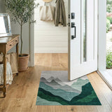 Serene Green Gradient Mountains Area Rug