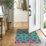 Vibrant Pink Flower Medallion Area Rug