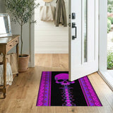 Neon Pink Skull Heritage Tribal Area Rug