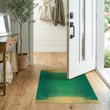Emerald Green Gold Geometric Area Rug