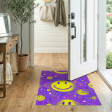 Vibrant Purple Smiley Faces Area Rug