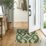 Green Interlocking Leaf Area Rug