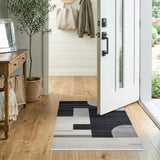 Geometric Modern Abstract Geometric Black White Area Rug