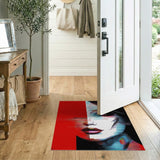 Pixelated Pop Art Woman Portrait Rug