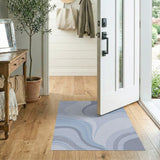 Fluid Blue Teal Abstract Wave Rug