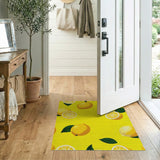 Yellow Fruit Pattern Sunny Lemon Fruit Pattern Area Rug