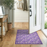 Vintage Purple Floral Vine Area Rug