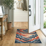Swirling Storm Clouds Abstract Area Rug