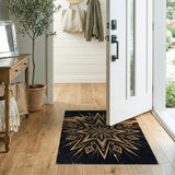 Gold Geometric Starburst Mountain Rug