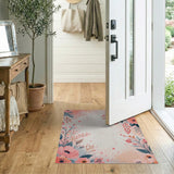 Pink Blush Pink Peony Floral Area Rug