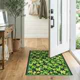 Green Lucky Shamrock Green Clover Area Rug