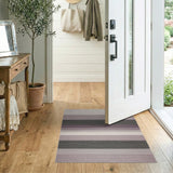 Purple Striped Textured Woven Area Rug
