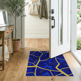 Deep Blue Agate Gold Vein Area Rug