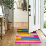 Multi-color and Patterns Vibrant Geometric Multi-Color Block Area Rug