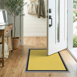 Sunny Yellow Area Rug with Bold Black Border
