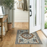 Ivory Blue Traditional Persian Area Rug