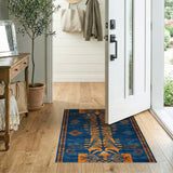 Navy Blue Tiger Heritage Tribal Area Rug