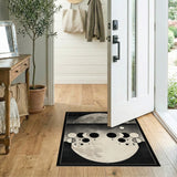 Lunar Phases Black White Area Rug