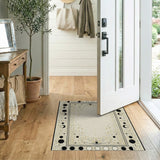 Celestial Moon Phases Gold Geometric Area Rug