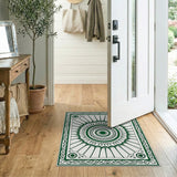Ornate Green Mandala Soccer Rug