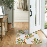 Vibrant Orange Floral Multi-Color Area Rug