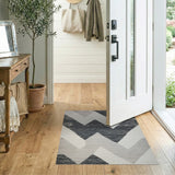 Geometric Modern Black and White Black White Zigzag Geometric Area Rug