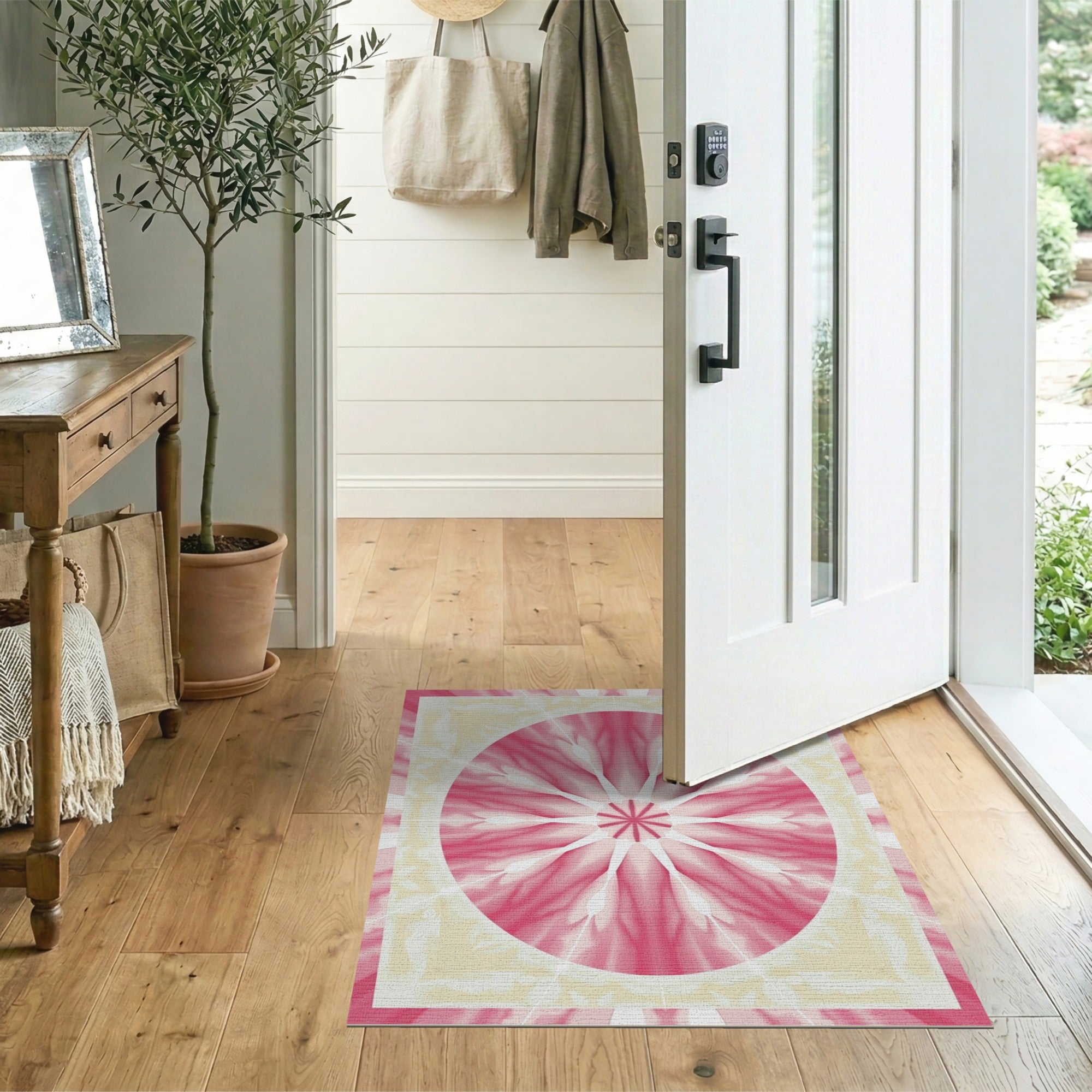 Pink Grapefruit Slice Area Rug