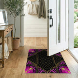 Purple Persian Medallion Rug with Floral Borders