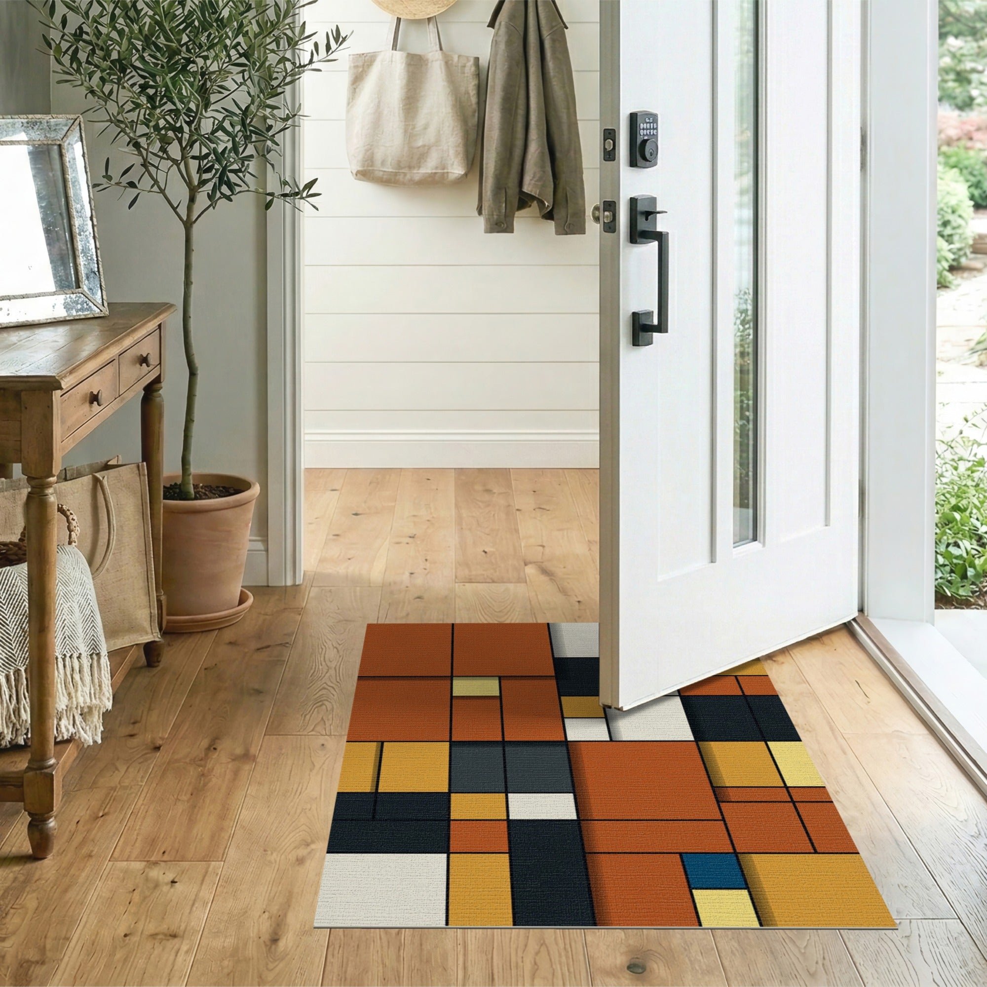 Bold Geometric Block Area Rug