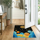Starry Space Planets Kids Area Rug