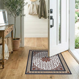 Red Teardrop Medallion Persian Area Rug