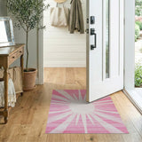 Radiant Pink Sunburst Area Rug