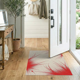 Red Splash Burst Abstract Area Rug
