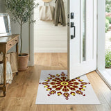 Maroon Gold Mandala Persian Area Rug