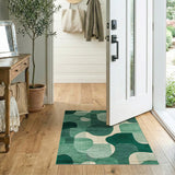 Abstract Green Organic Shapes Area Rug