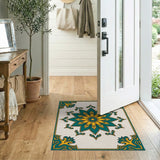Multi-color and Patterns Teal Gold Persian Medallion Area Rug