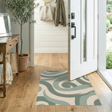 Abstract Area Green Abstract Swirl Area Rug