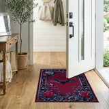 Gothic Bat Rose Red Area Rug