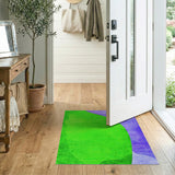Vibrant Green Purple Abstract Area Rug