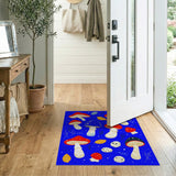 Kids Cartoon Multi-color and Patterns Whimsical Mushroom Meadow Area Rug