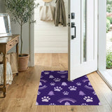 Purple Paw and Bell Kids Area Rug