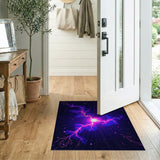 Cosmic Neon Lightning Purple Area Rug