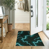 Neon Teal Lightning Area Rug