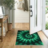 Neon Green Mandala Geometric Area Rug