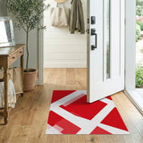 Bold Red Geometric Diamond Area Rug