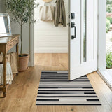 Geometric Modern Modern Black White Geometric Stripe Rug