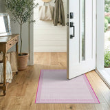 Pink Dotted Geometric Modern Area Rug