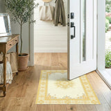 Golden Sunburst Floral Area Rug