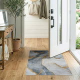 Gold Vein Marble Abstract Area Rug
