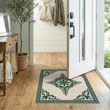 Traditional Persian Ornate Green Persian Medallion Rug